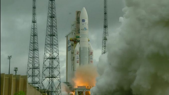 TheDmeader's tweet photo. Another launch I missed. #ESA #ArianeV lofts #StarOneD1 and #JCSAT15. Well done! https://t.co/toj70SATOy https://t.co/1dXuXYYZmq