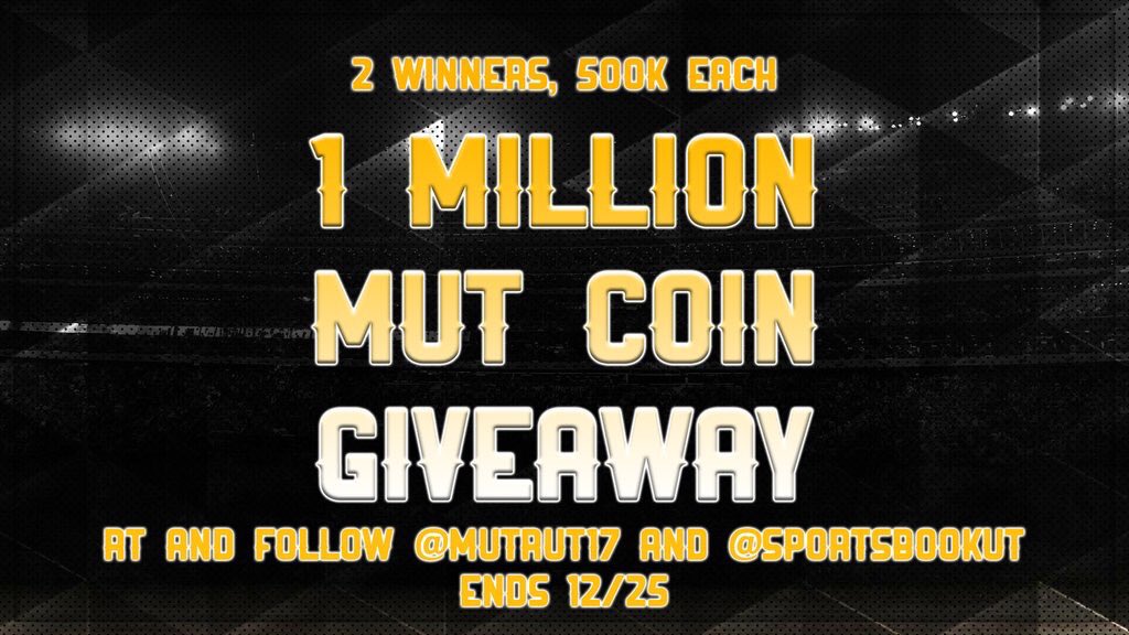MutRut17's tweet photo. 🔥🔥🔥1 million coin giveaway! RT and follow me and @SportsBookUT for a chance to win! 2 winners! XB1 and PS4! Ends Christmas Day! 🔥🔥🔥 https://t.co/OqnrC2lvCX