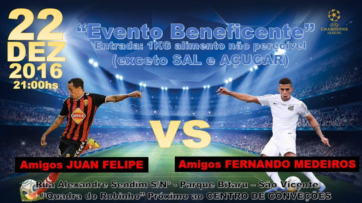 Venho convocar meus seguidores para essa ação social!! Amanhã em São Vicente. Para entrar 1 kg de Alimento, exceto sal e açúcar. Compareçam