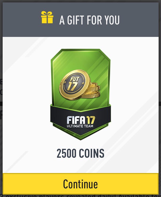 Dexerto FC on X: 2,500 FUT coins for today's FIFA 17 Web / Companion App  Daily Gift, what did you guys get?  #FUT #DailyGift   / X