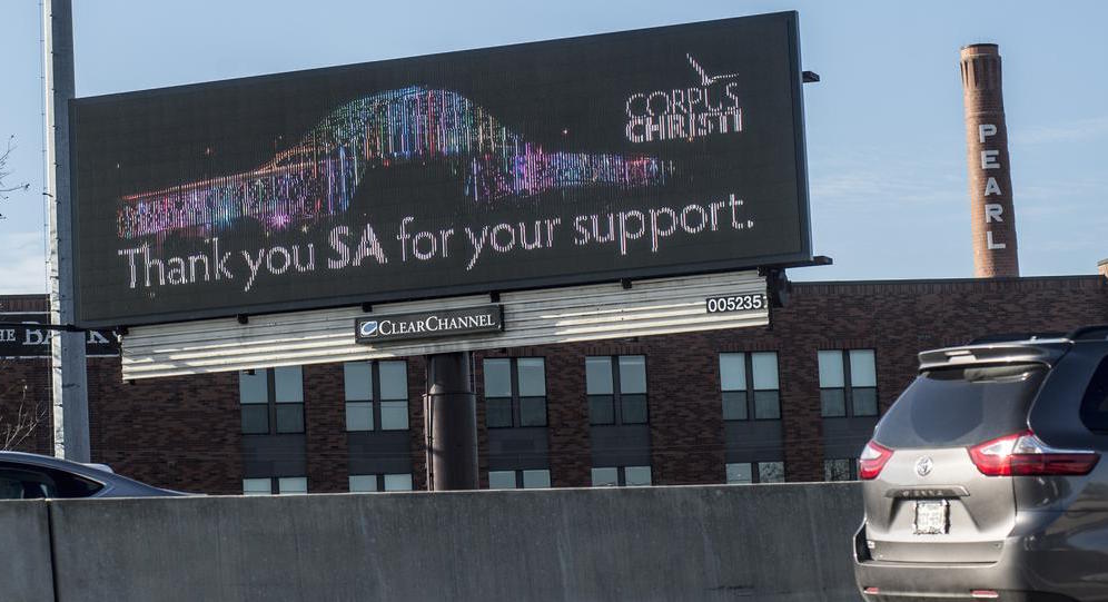 SABJEnergy's tweet photo. Corpus Christi uses billboards to thank San Antonio for help during water crisis https://t.co/oaN9xvxiz4 #CCTXWATER #SATX https://t.co/gBJoWUFyQZ