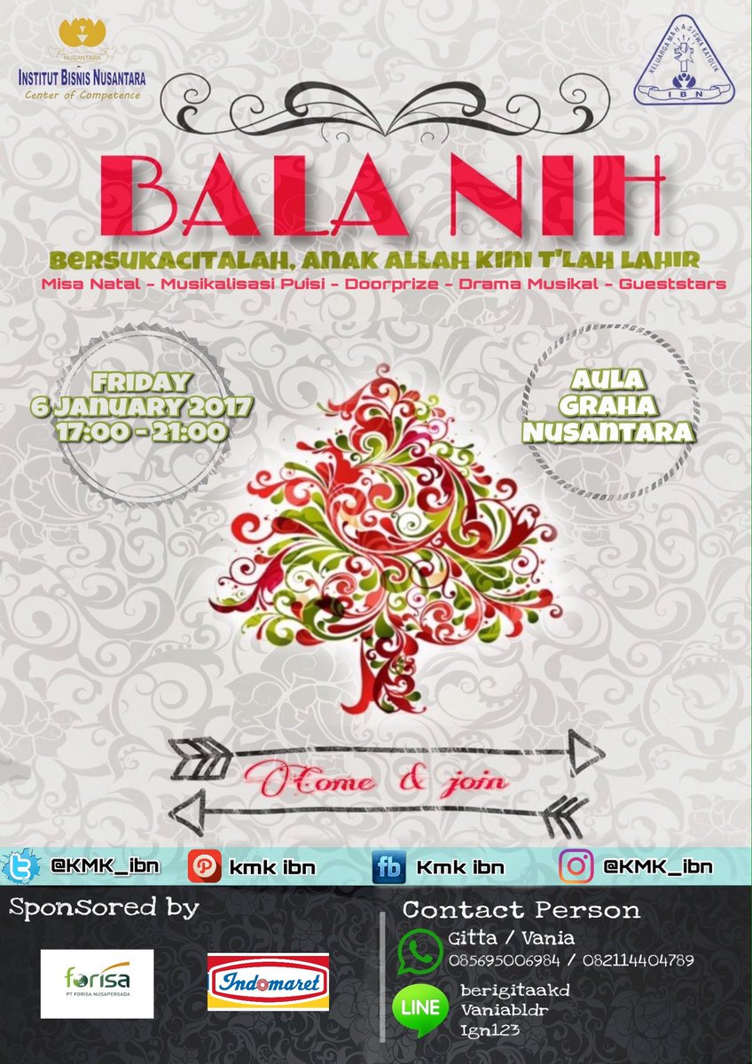 KMK_IBN's tweet photo. Come and Join Us on 6th January 2017! "Bersukacitalah Anak Allah Kini T'lah Lahir!" https://t.co/5JVwA6WFI9