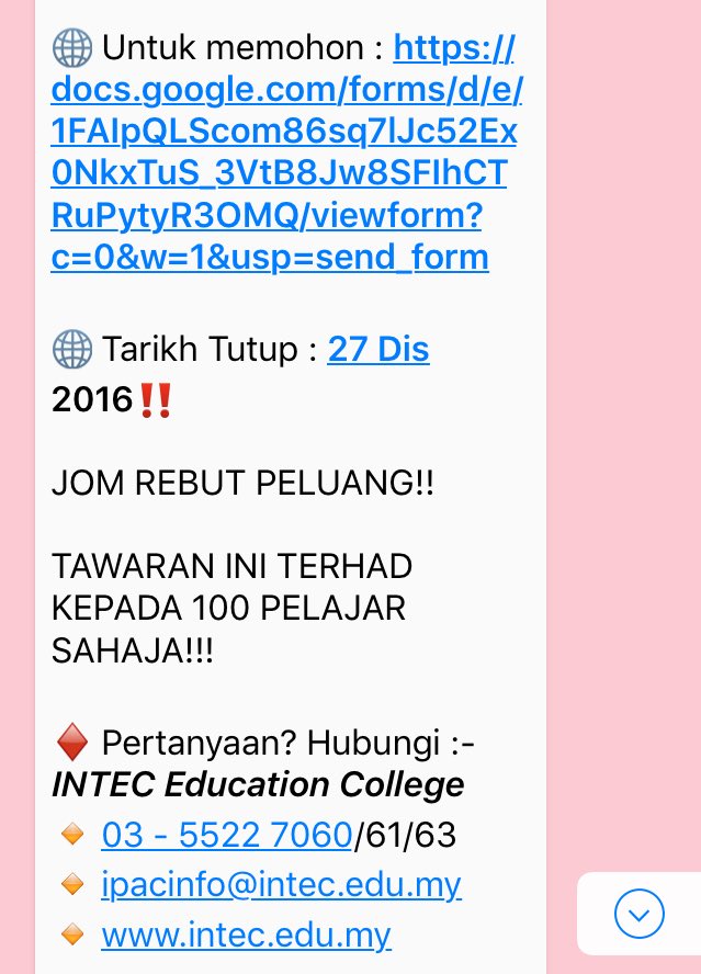 sarahshahierah's tweet photo. To 2016 SPM leavers, you can check this out! ✨ https://t.co/97qMrP46Pb