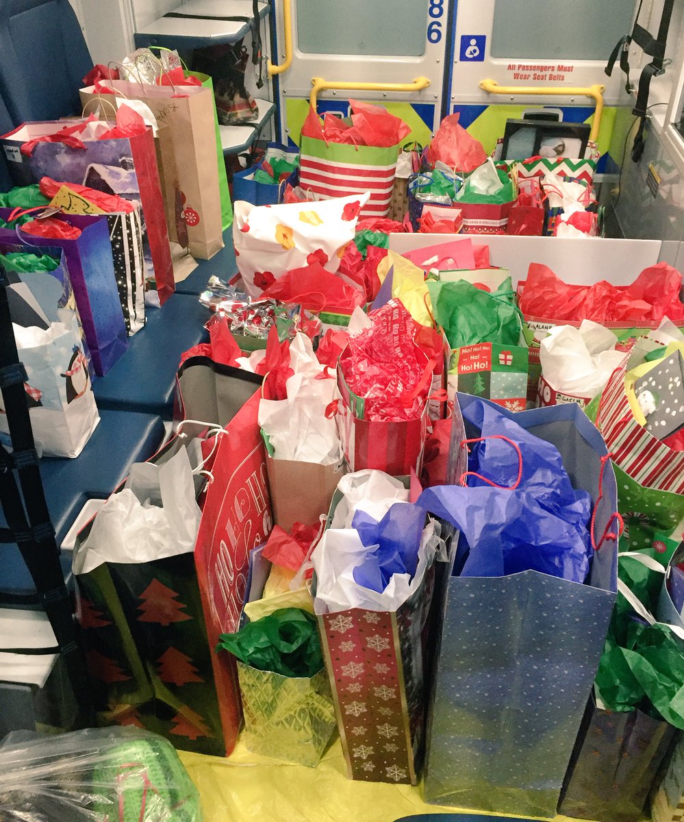 SantaToSeniors's tweet photo. ๐๐จOn our 2nd day of delivery, the ambu-sleigh was loaded with gifts for seniors in 3 Cambridge nursing homes! #ROWPS #WaterlooRegion https://t.co/ZvQeS00J9W