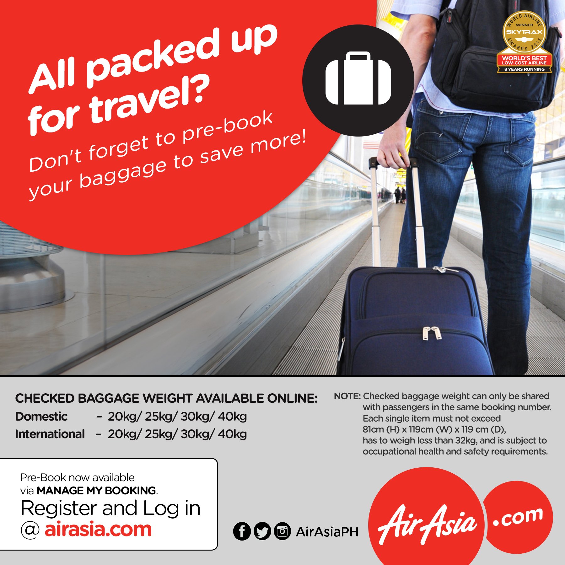 airasia manage my booking baggage allowance