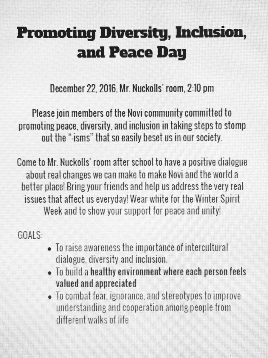 Come down to the #NLA tomorrow in all your white gear for a great dialogue!!! Can't wait to see all the good that comes from this meeting!