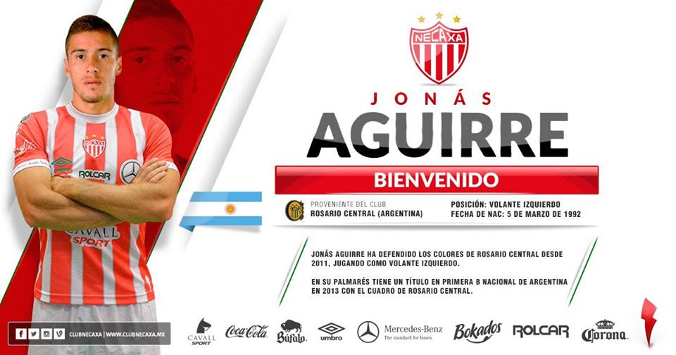 Jonas_Aguirre92's tweet photo. Gracias a la gente de @ClubNecaxa por darme la bienvenida,estoy muy ilusionado por esta nueva etapa en mi carrera. https://t.co/icP00eTZy7