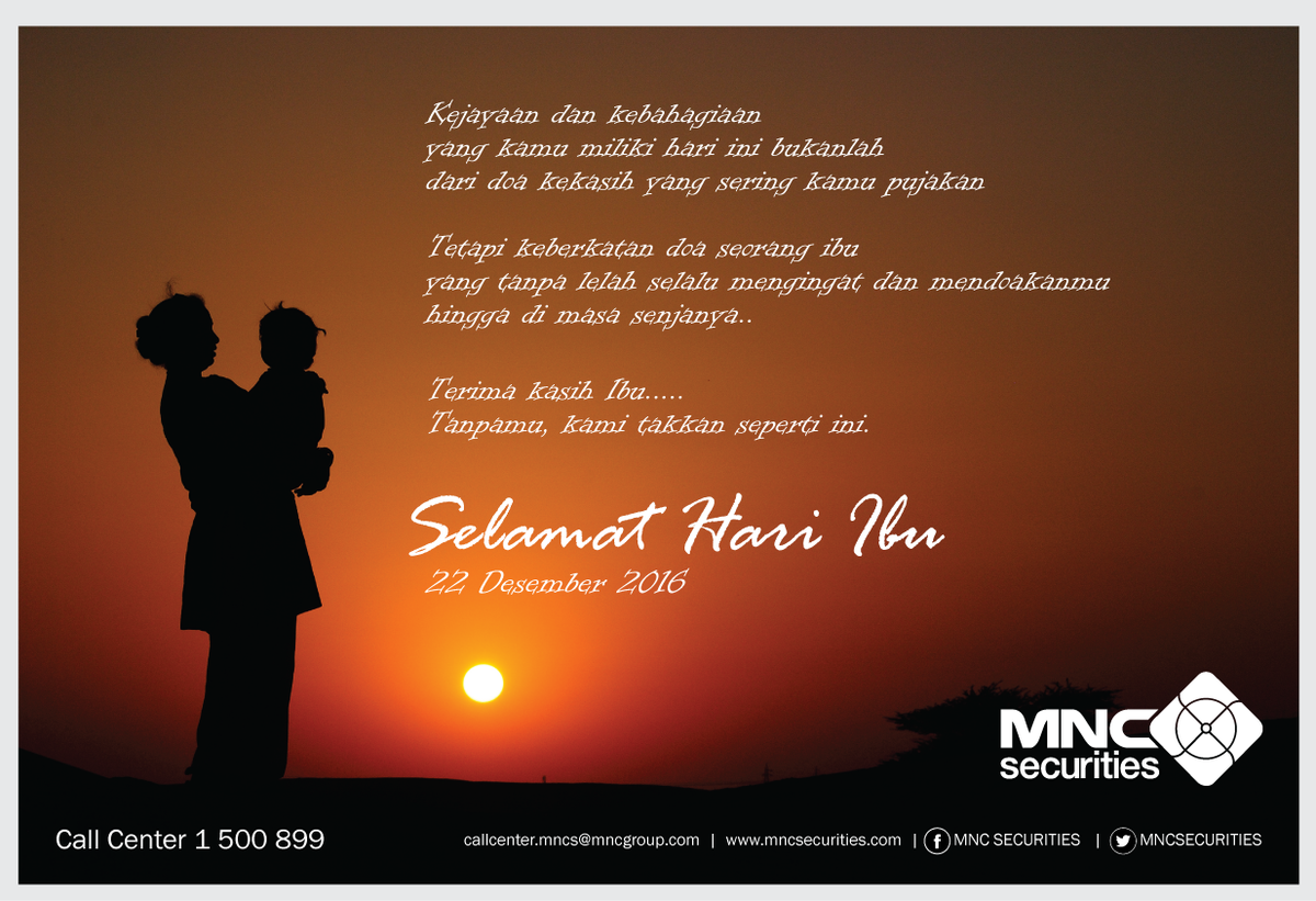MNCSekuritas's tweet photo. Terima kasih Ibu...tanpamu kami takkan seperti ini. Selamat Hari Ibu Nasional 2016 #HariIbu2016 https://t.co/211bgzQtww