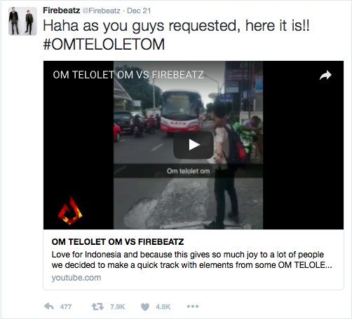 Ini salah satunya yang bikin 'Om Telolet Om!' jadi trending topic di dunia :D

#OmTeloletOmGoInternational #omteloletom