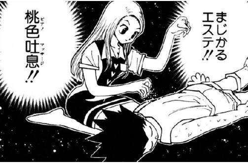ハンターハンター技 能力bot ビスケ 能力名 桃色吐息 ピアノマッサージ 30分で8時間睡眠と同等の疲労回復効果を得られるマッサージ