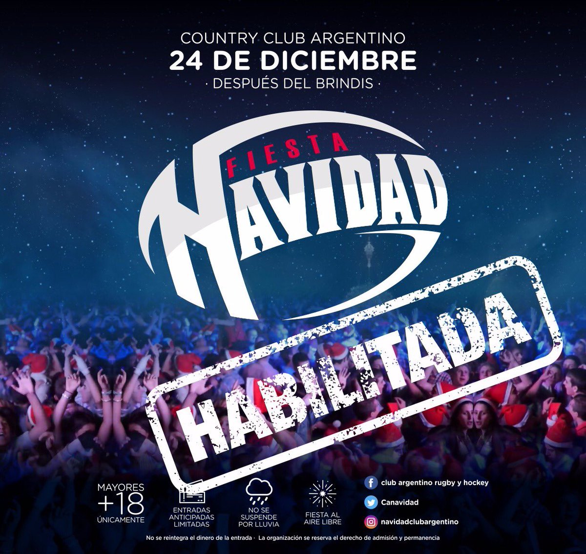 CAnavidad's tweet photo. La Fiesta de Navidad del Club Argentino se encuentra habilitada por el Municipio de Bahia Blanca bajo nota 314 nro. 3125 Años 2016. https://t.co/rBehbUwwKF