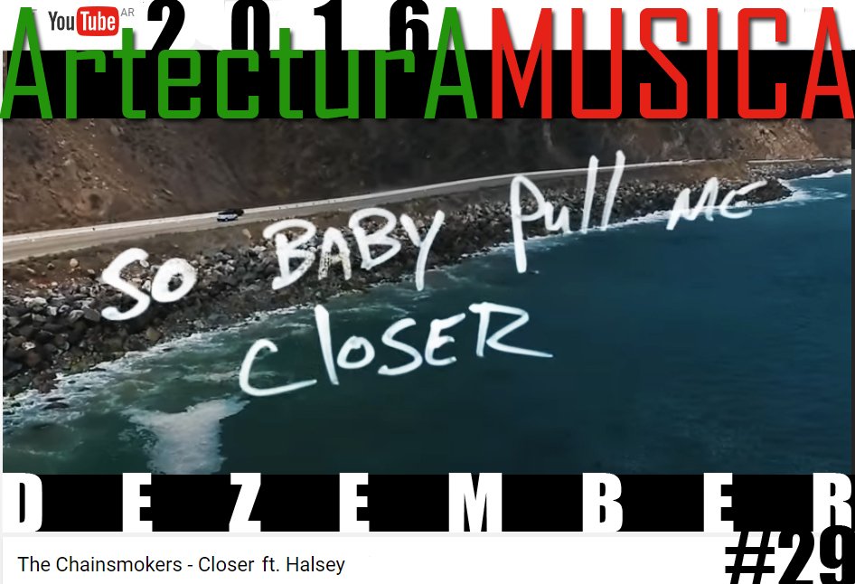ARTECTURAMUSICA's tweet photo. #Ranking #ArtecturA TOP100 #29 The Chainsmokers - Closer  ft.#Halsey >>https://t.co/qR4AXJy3I2  << this is your year #hit2016 ↓15 https://t.co/PoQbqiHpsF