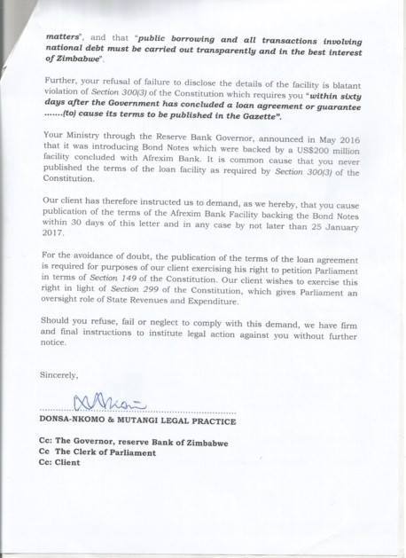 umzamocapital's tweet image. Zimbabwean threatens to sue RBZ if they do not make public the details of the $200 million facility for #BondNotes from @afreximbank
