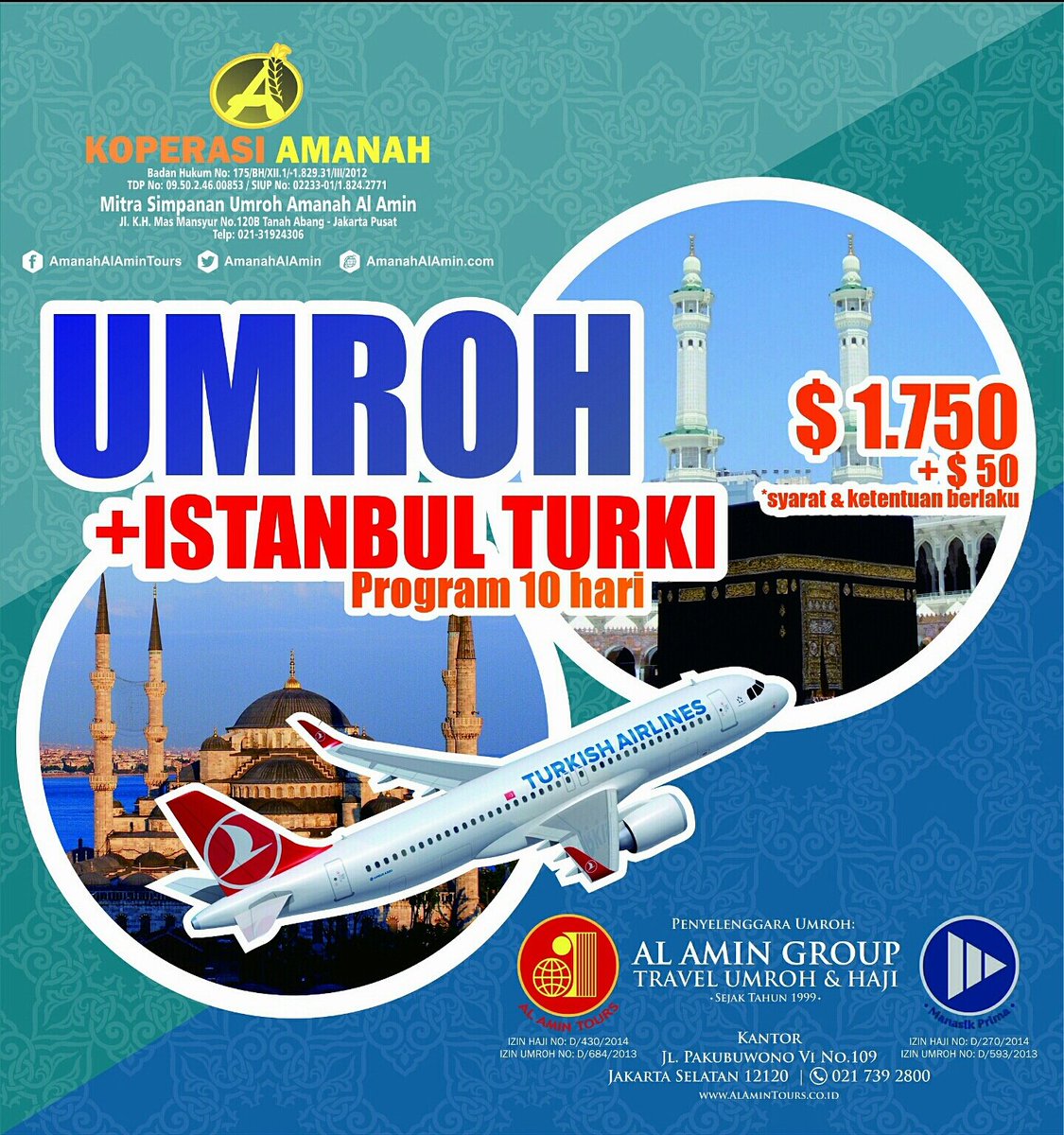 AlAminTours's tweet photo. Program UMROH + ISTANBUL TURKI
Call: 0815-1123-0195 (LIA)
#SimpananUmroh #AmanahAlAmin #AlAminGroup #ManasikPrima #UmrohMudah #PastiUmroh https://t.co/LTSMM5HZCR