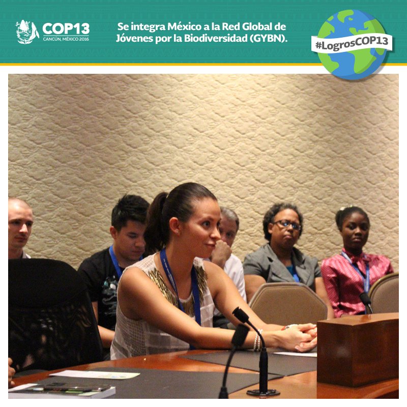 COP13MX (@cop13mx) on Twitter photo La voz de los jóvenes de México se escuchó en la #COP13 a través de su integración a la <a href="/GYBN_CBD/">Global Youth Biodiversity Network (GYBN)</a>. #LogrosCOP13 La voz de los jóvenes de México se escuchó en la #COP13 a través de su integración a la <a href="/GYBN_CBD/">Global Youth Biodiversity Network (GYBN)</a>. #LogrosCOP13