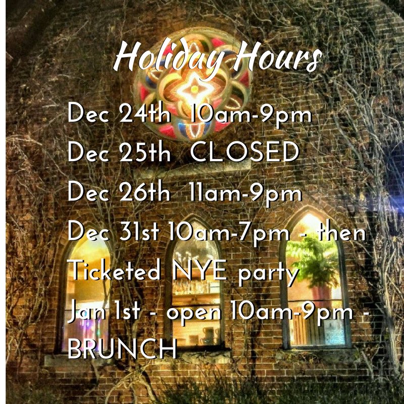 Holiday hours for the beer hall and retail shop #notl