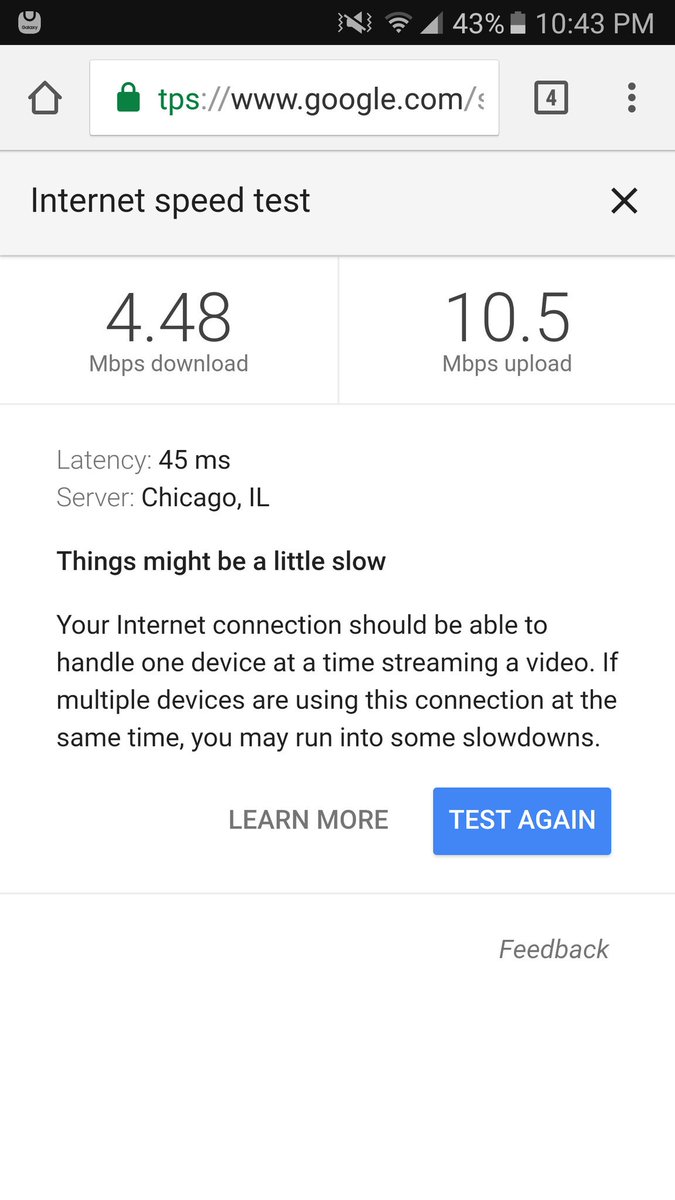 MagicMlez's tweet photo. @XFINITY it appears you have increased your speeds with the blast! package? I'm getting a solid 5Mbps down https://t.co/hwNVp9DEj0