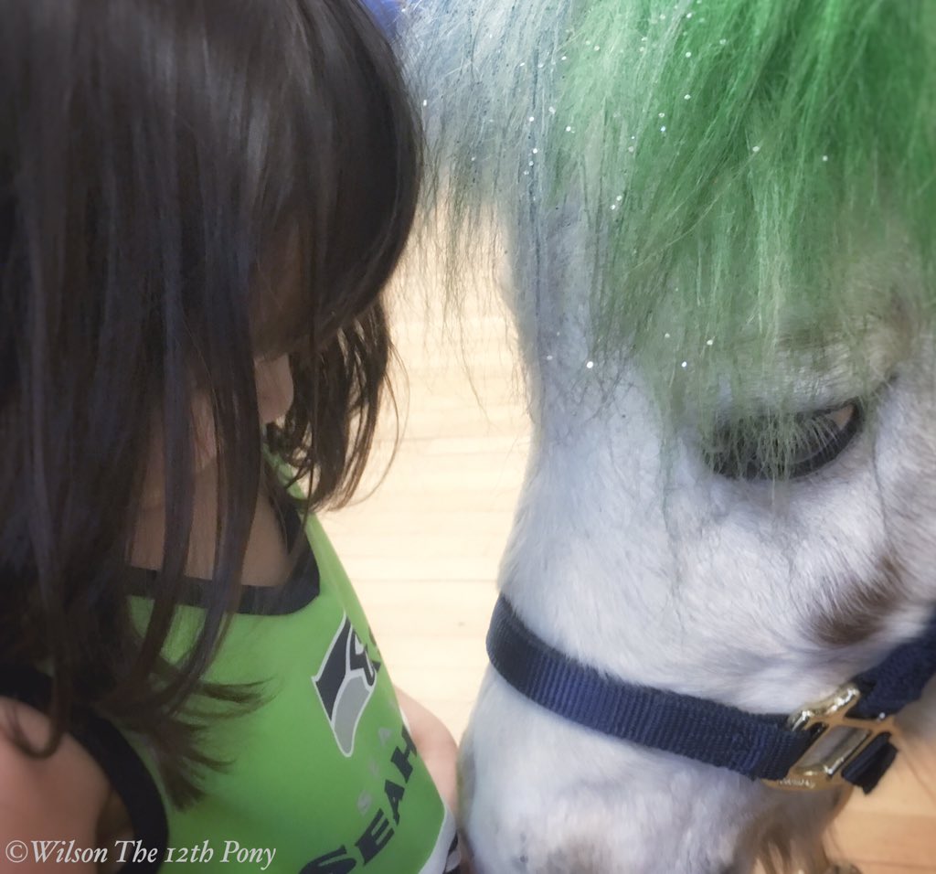 12thPony's tweet photo. I love getting hugs from precious little Seahawks fans 💙💚 https://t.co/2mFpqPmgO6