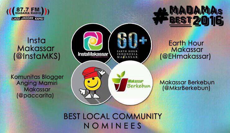 Ayooo vote instamakassar menjadi best local community!
Caranya klik link di bawah ini :
bit.ly/madamasbest2016