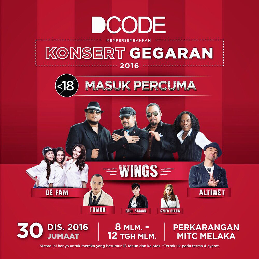 ErulSamah's tweet photo. โจ๐ฅ Wahai org #melaka ๐ฅโจ Jom turun beramai - ramai :
DCODE KONSERT GEGARAN 2016 | #Erulsamah #ErulOppa #Lebihdarikata ๐๐ปโบ https://t.co/murWtpUHA6