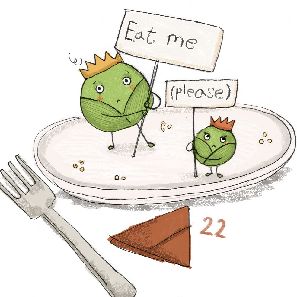 Sprouts have feelings too. 
22nd of December #illusadvent #illo_advent #illoadvent #brusselsprouts #christmasdoodle