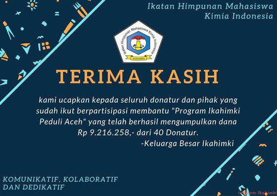 Alhamdulillah terima kasih yg sudah membantu,semoga dapat berguna untuk warga Aceh yg terkena bencana aamiinn 😊 <a href="/IKAHIMKI/">IKAHIMKI</a>