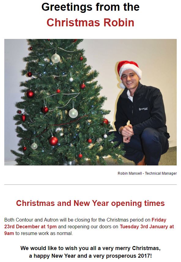 AutronHeating's tweet image. Greetings from the festive Robin! Merry Xmas everybody. See our hours below.