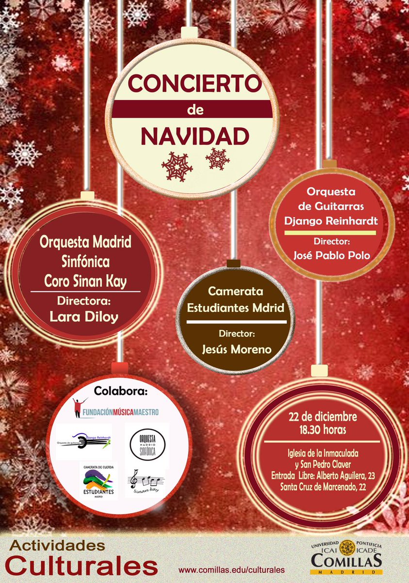 innova_musica's tweet photo. La Fundación Música Maestro organiza un gran concierto para celebrar la Navidad https://t.co/HY71QZ66D1 ¡Hoy a las 18:30 en @UCOMILLAS! https://t.co/28FV4ISFry