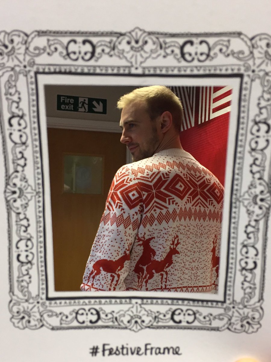Mr_Pez's tweet photo. @MattJohnson9407 is looking smartly festive @castlegalleries head office this morning. My effort is a little naughtier... #FestiveFrame https://t.co/aJ053IxVJW