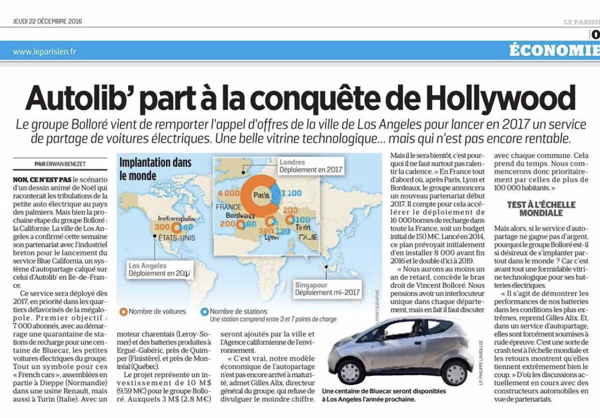 Voitures électriques: @autolibfr arrive à Los Angeles 🇫🇷 (<a href="/erwanbenezet/">Erwan Benezet</a> <a href="/le_Parisien/">Le Parisien</a>)
