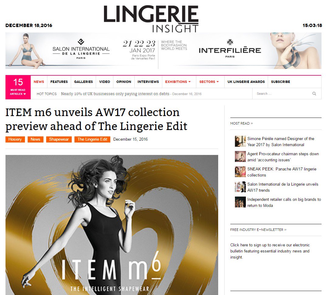 So lovely to see @item_m6UK in Lingerie Insight last week. Discover what's in store for TLE January >>> lingerieinsight.com/item-m6-unveil…