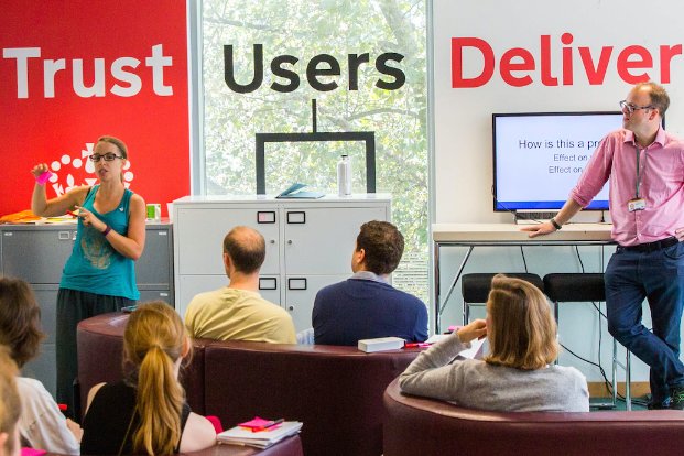 People presenting to a room