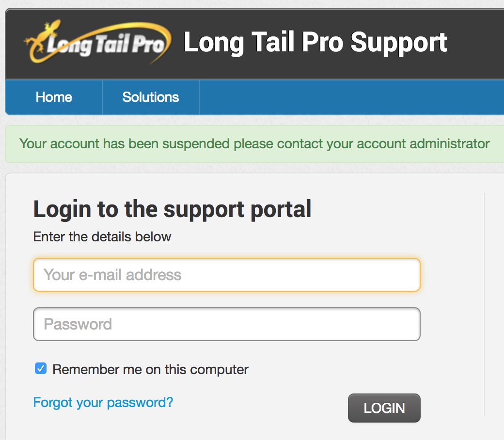 jonnypratt's tweet photo. @longtailpro now account suspended. How am I meant to contact administrator if I can't log in and you have no email address!! stop taking ££ https://t.co/3jZPn9fvRy
