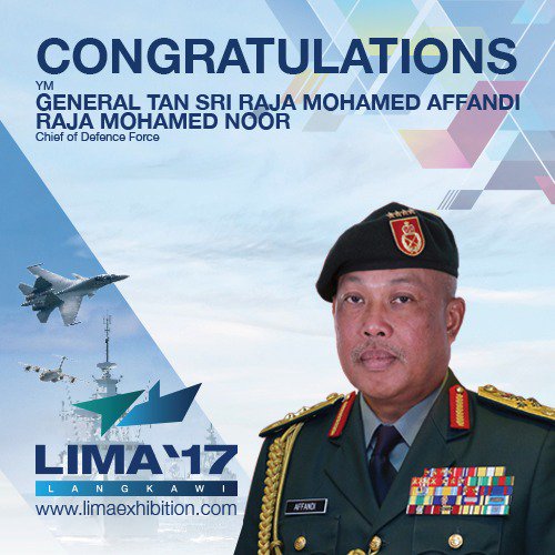 LimaExhibition's tweet photo. Congratulations to our new Chief of Defence Force Malaysia. #LIMA17 https://t.co/E5Kp82oDot