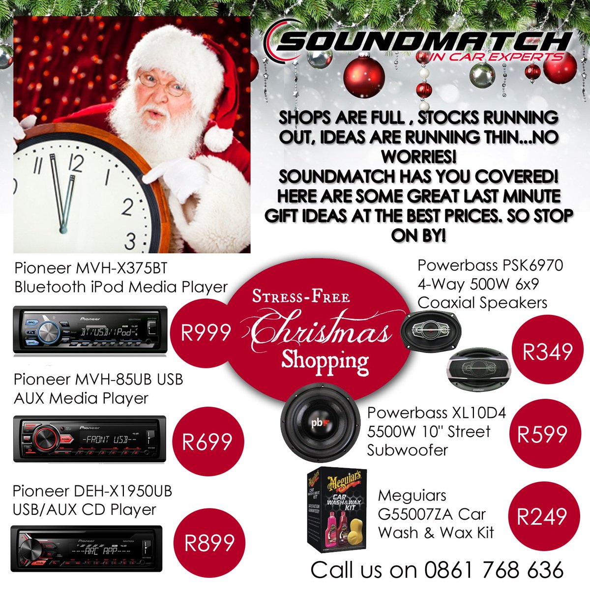 soundmatch's tweet photo. 5 Stores in Cape Town...so no long queues! Get in and Get out Quick! #lastminshopping #xmasishere #shoppingbluesmadeeasy #soundmatch https://t.co/R5EGZ3L1Pd