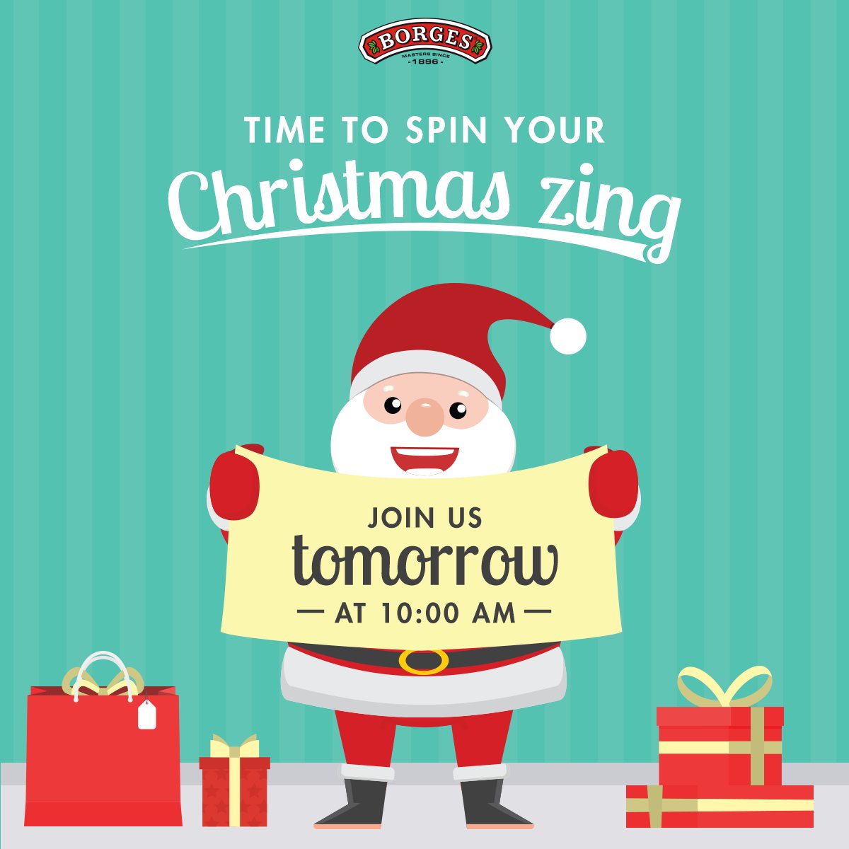 Borges_India's tweet photo. See you folks tomorrow morning 10 am on Borges India's Facebook Page!
#ContestAlert #ContestIndia #Contest #ChristmasWeek #Christmas https://t.co/3UnOdJGpOt
