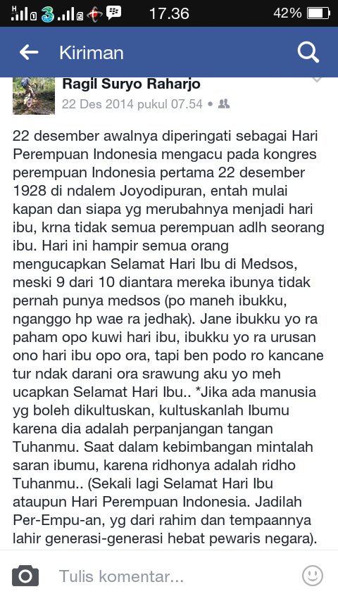 RagilSempronk's tweet photo. Setiap perempuan belum tentu jadi atau mau jadi ibu. Selamat Hari Perempuan Indonesia, jgn teruskan salah kaprah ini pada anak cucu kita. https://t.co/j5RmfEHJpY