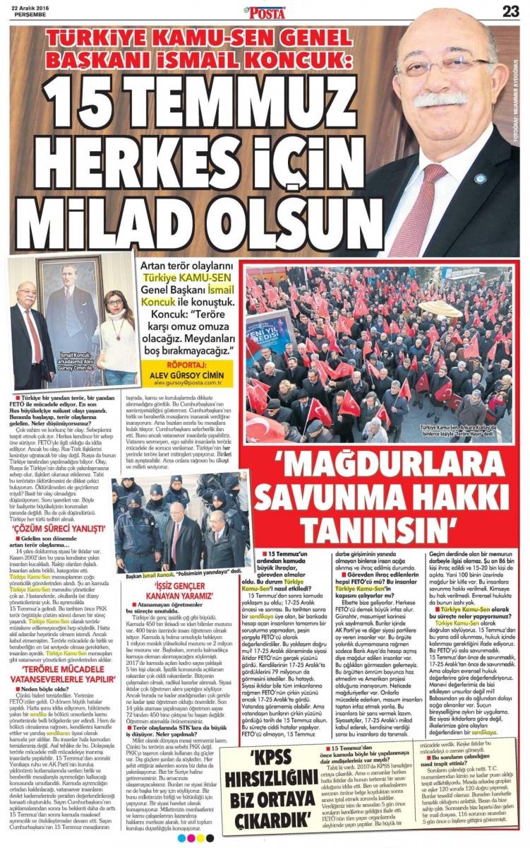 Mağdurun hakkını her daim savunan,adaletten yana duran <a href="/ikoncuk/">İSMAİL KONCUK</a> başkanıma
Şu gündemde bize yer ayıran <a href="/postacomtr/">Posta.com.tr</a> ye
teşkür edelim dostlarım