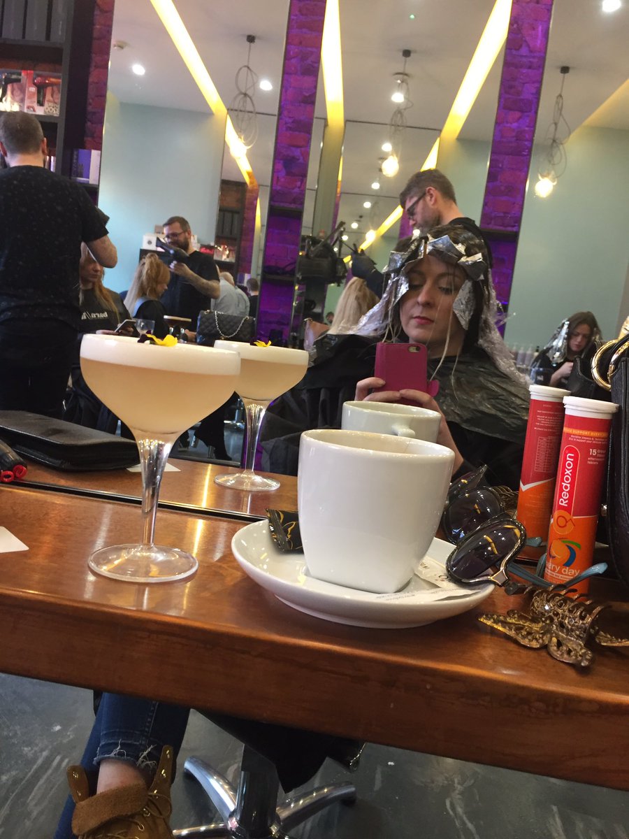#cocktails #coffee and #redoxon @barnitMCR mid #balayage by <a href="/katyakanancy/">Katy Joyce</a> Loving the new salon. Finally some down time! #hair