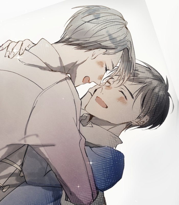 勝生勇利 ,ヴィクトル・ニキフォロフ 「ユーリ!!! on ICEありがとうございました!
エキシビション最高でした!!」|E(Co)Aは原稿中のイラスト