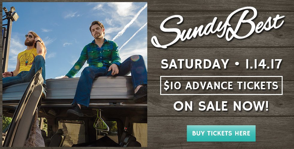 Sundy Best will perform LIVE at <a href="/cottoneyedjoetn/">Cotton Eyed Joe</a>  in Knoxville, TN on January 14th, 2017! Head on out #Kinfolk! ow.ly/RPZ9307mGN7