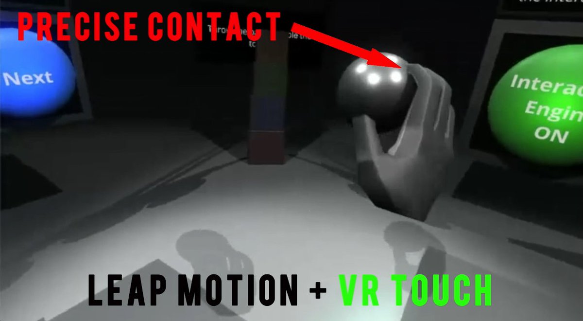 GoTouchVR's tweet image. Interaction with #VRTouch and @LeapMotion, showing the advantages of advanced Go Touch VR #haptic technology in #VR. youtube.com/watch?v=zsmoo7…