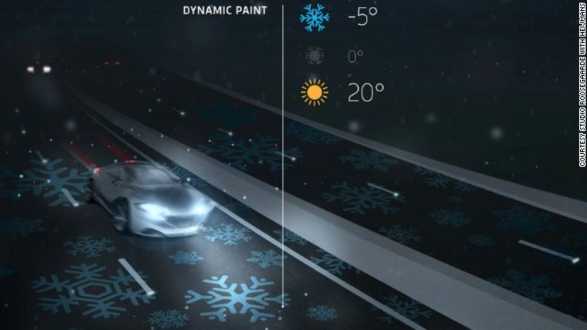 GK_ventures's tweet image. Is this the future of smart roads? Dynamic paint that becomes visible in response to temperature fluctuations. #smartcities #IoT