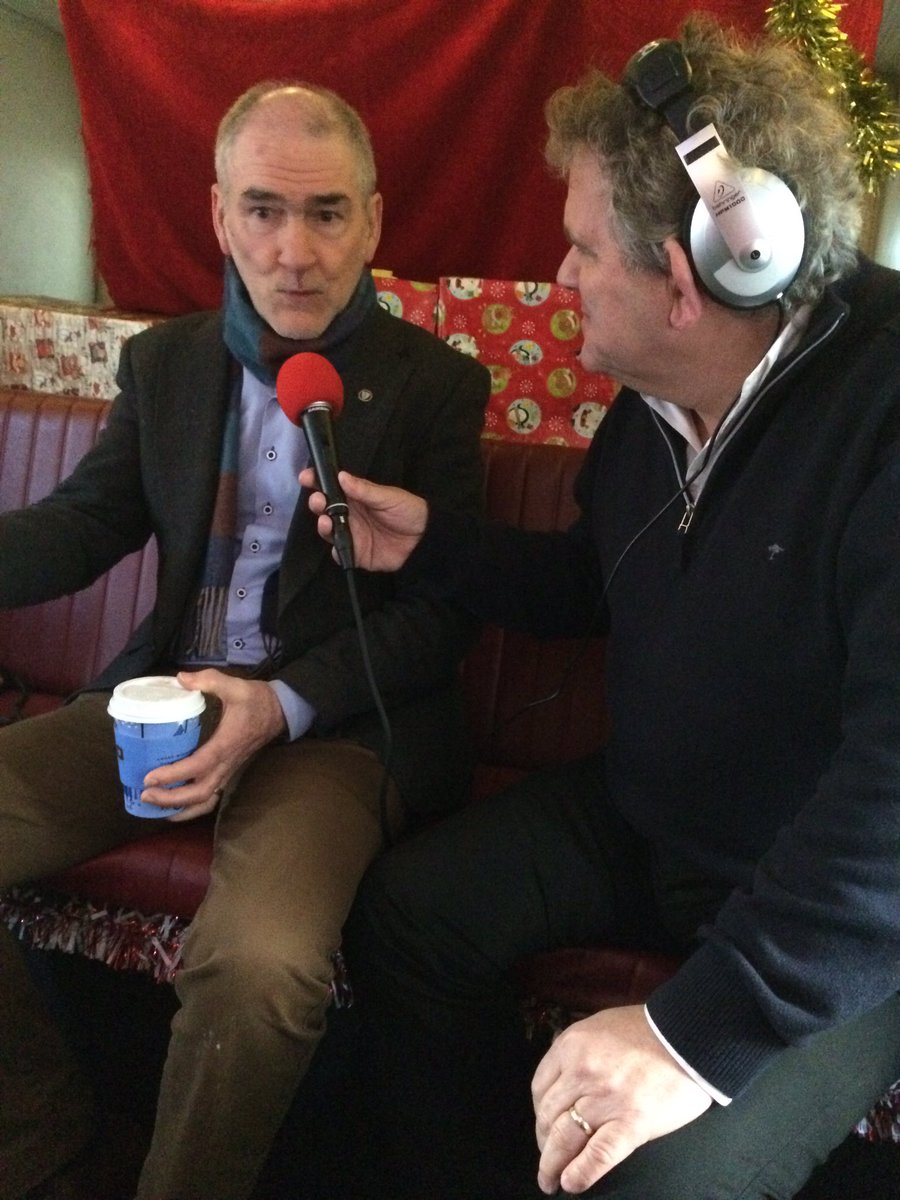 NIHospice's tweet photo. .@radiolapland @officialgaa @UlsterGAAinfo @radiolapland here with @our logie on the santa bus at Belfast City Hall! Supporting @NIHospice https://t.co/n6dngLJcRB