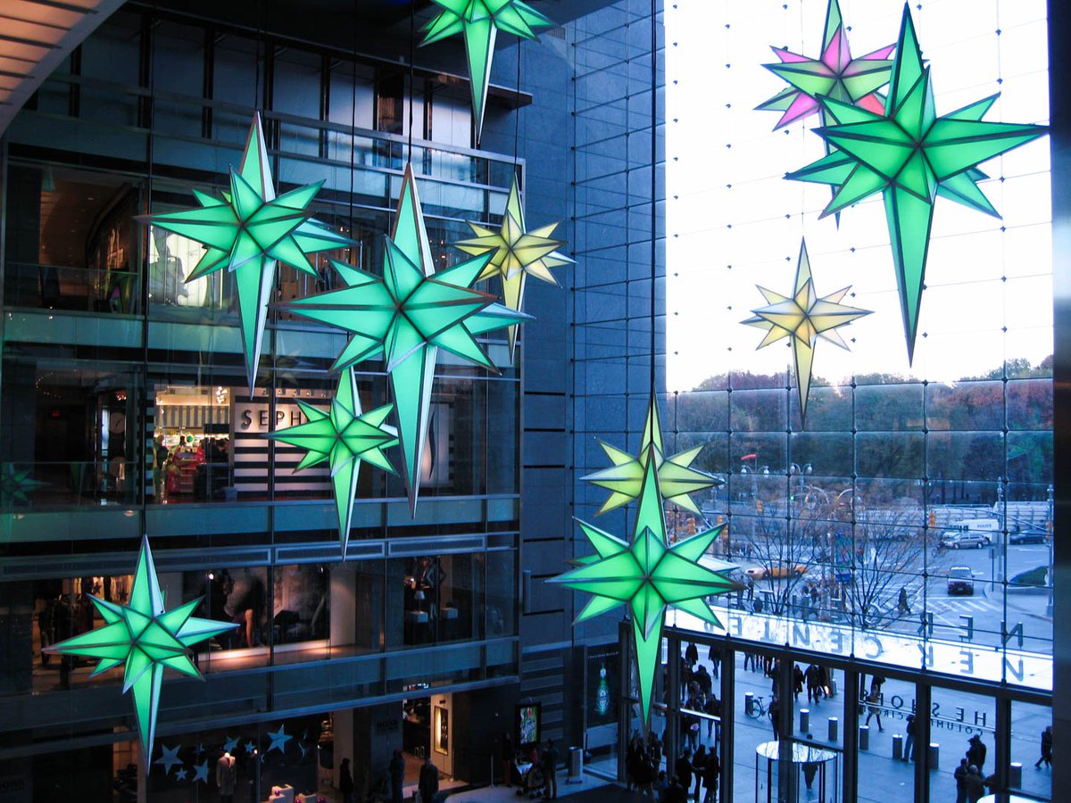 CreativeEngNYC's tweet photo. #ThrowbackThursday - Time Warner Center Holiday Display, fabrication and installation by Creative NYC! #GiantOrnaments #MadeByCreativeNYC https://t.co/kb0WLFVV5b