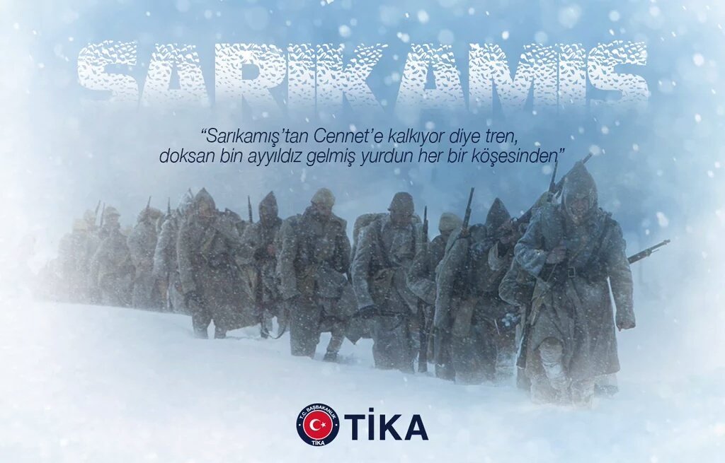 102 yıl önce #Sarıkamış'ta vatan uğruna donarak ebediyete yürüyen aziz şehitlerimizi rahmet ve minnetle anıyoruz
