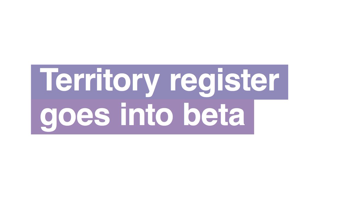 Territory register goes into beta