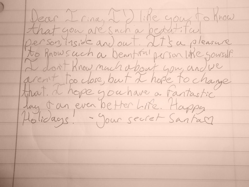 A lovely handwritten note from your Secret Santa! Merry Christmas, <a href="/IriValShayk/">Russian Babe.</a> ! 🎁