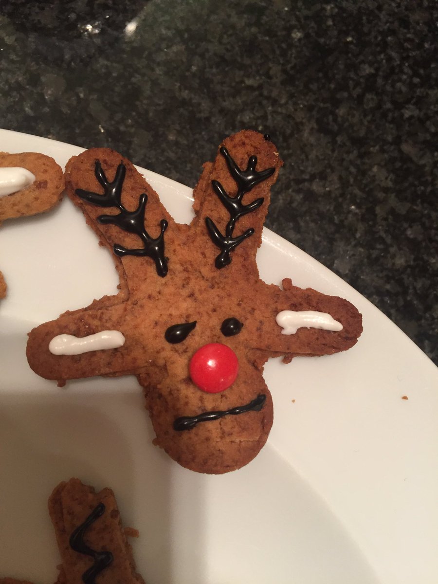 mongoose_101's tweet photo. My attempt at a Christmas reindeer on the left...and my sister's on the right. She is excited for Christmas, honest #grumpyreindeer https://t.co/dcQnn5GhC5