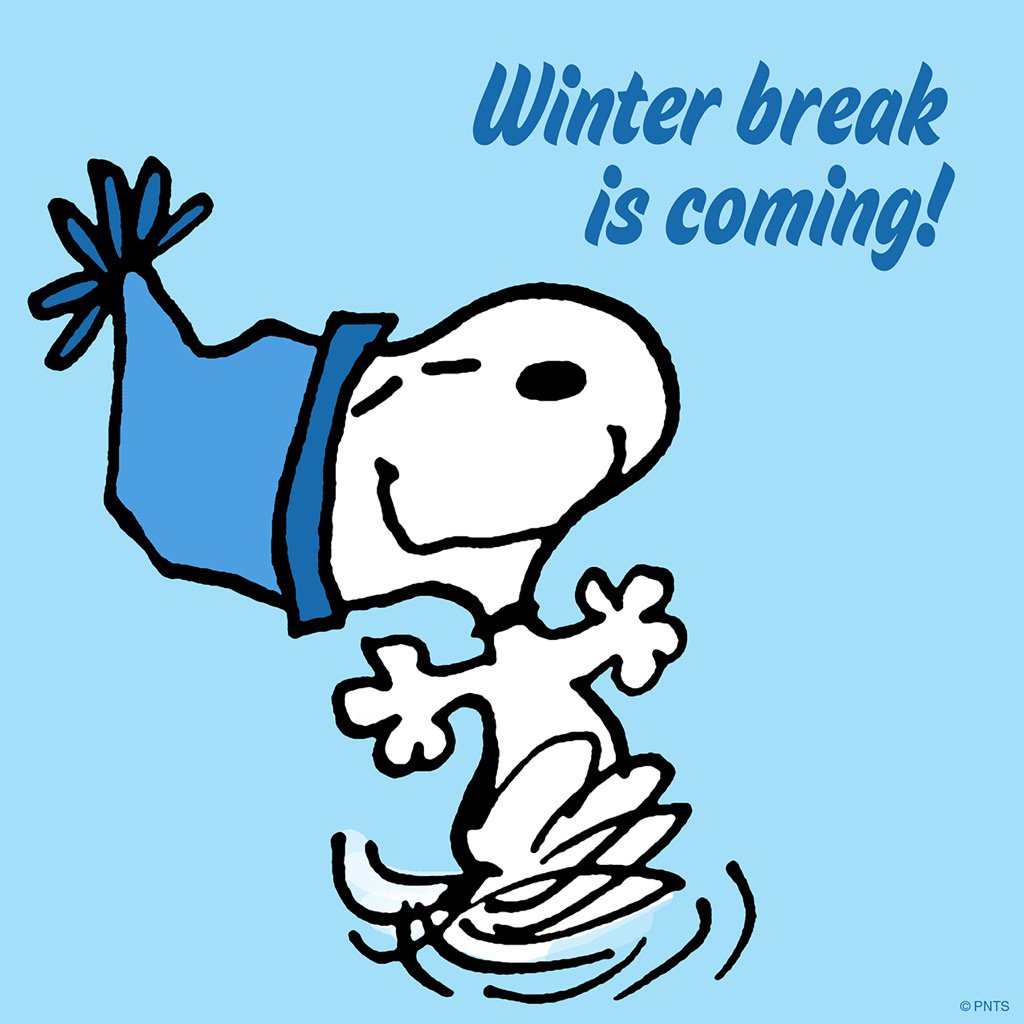 Snoopy's tweet photo. Winter break is coming! https://t.co/iEHlSMc5wn